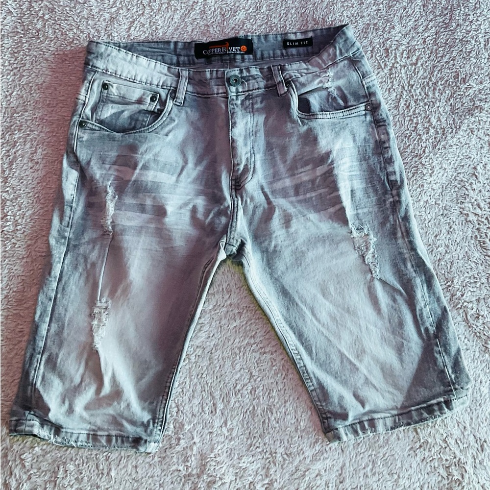 Men's Distressed Denim Shorts Size 34